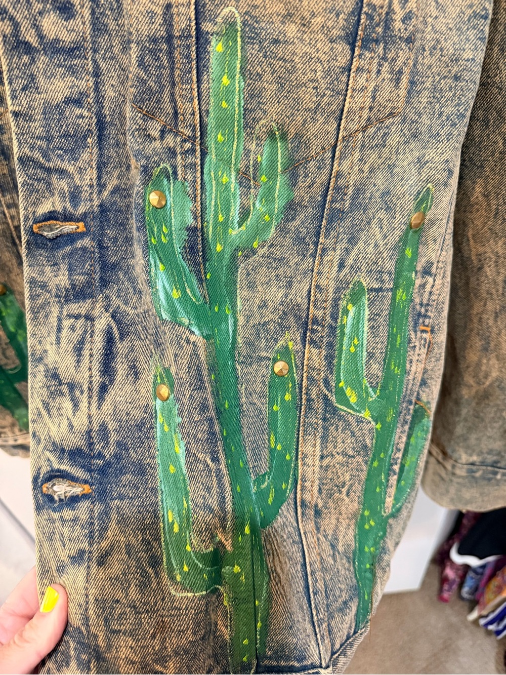 Vintage Hand-Painted Western Denim Jacket (ONLY ONE MADE) size M NWT - Picture 5 of 15